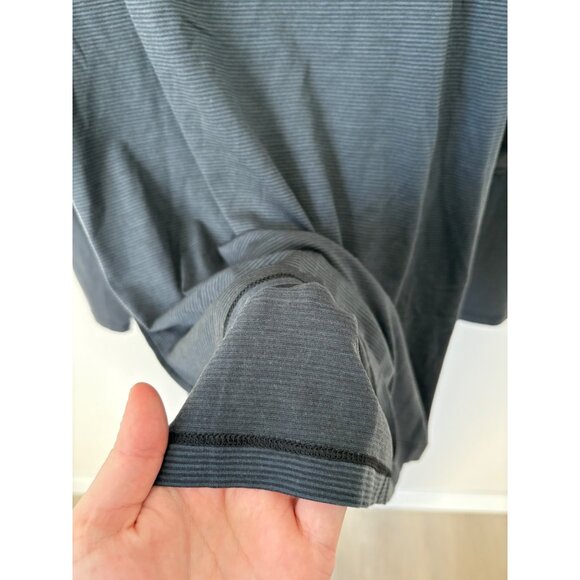 Woolx Merino Wool Blend Black Grey Stripe Scoop-Neck Long-Sleeve Tunic Top 1X - Picture 5 of 5